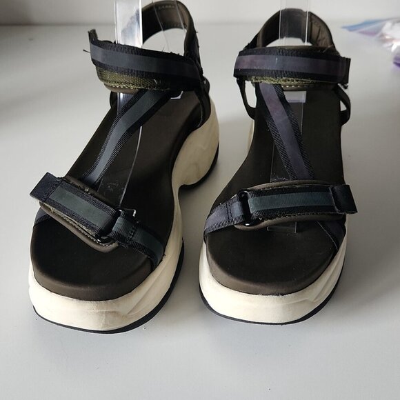 ZARA | Chunky sandals sporty reflective straps green purple platform sz 40 - Picture 6 of 8